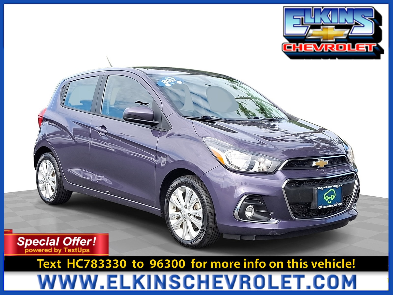 Certified 2017 Chevrolet Spark 1LT with VIN KL8CD6SA3HC783330 for sale in Evesham, NJ