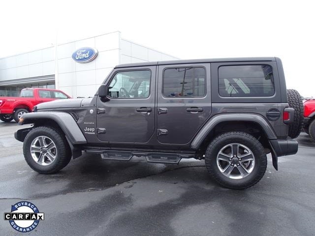 Certified 2020 Jeep Wrangler Unlimited Sahara with VIN 1C4HJXEN1LW159625 for sale in Fall River, MA