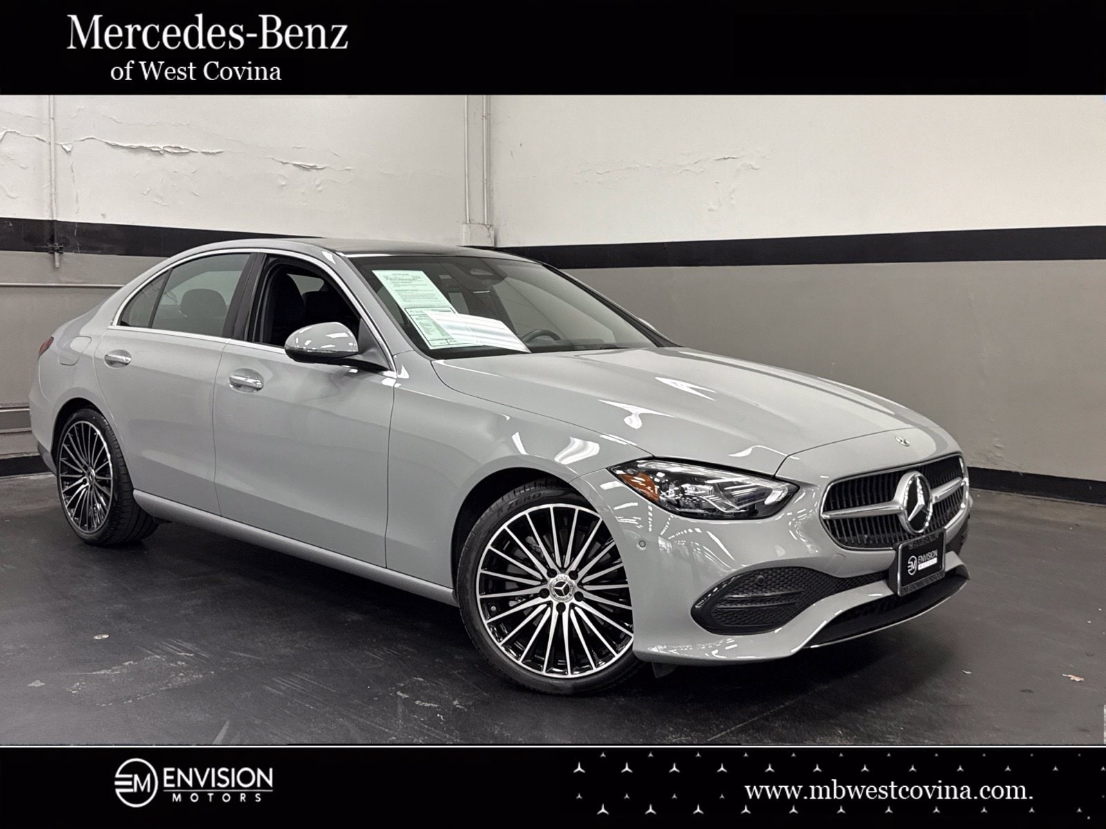 Gray (Manufaktur Alpine Grey) 2026 Mercedes-Benz C-Class Sedan Rear-Wheel Drive 9-Speed Automatic