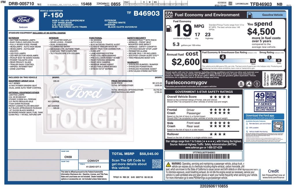 New 2026 Ford F-150 XLT Truck SuperCrew Cab