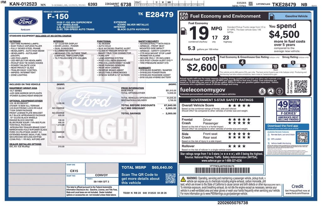 New 2026 Ford F-150 XLT Truck SuperCrew Cab