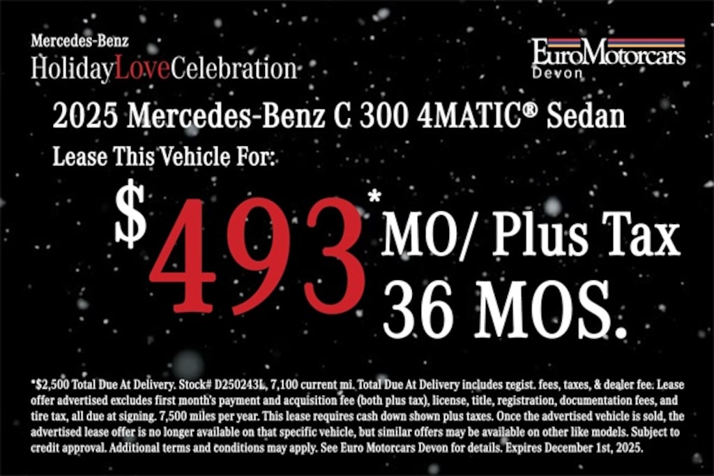 Certified 2025 Mercedes-Benz C-Class C 300 Sedan