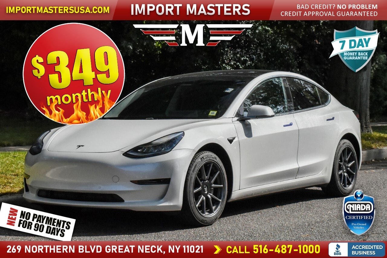 White 2020 Tesla Model 3 Sedan Rear-Wheel Drive 1-Speed Automatic