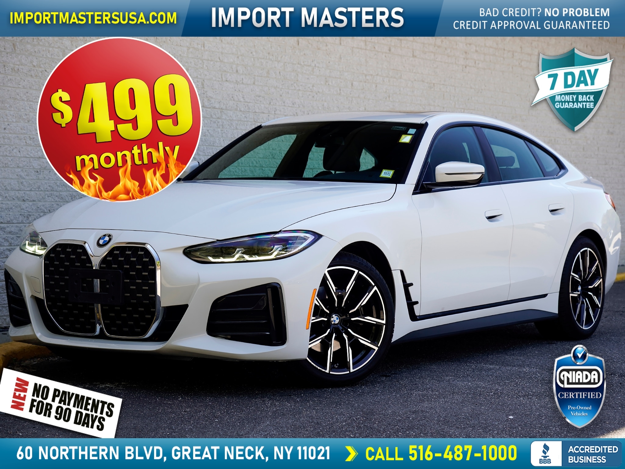 White 2023 BMW 4 Series Sedan All-Wheel Drive 8-Speed Automatic