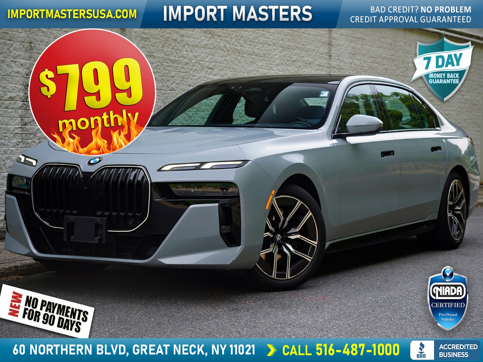Gray 2024 BMW 7 Series Sedan All-Wheel Drive 8-Speed Automatic
