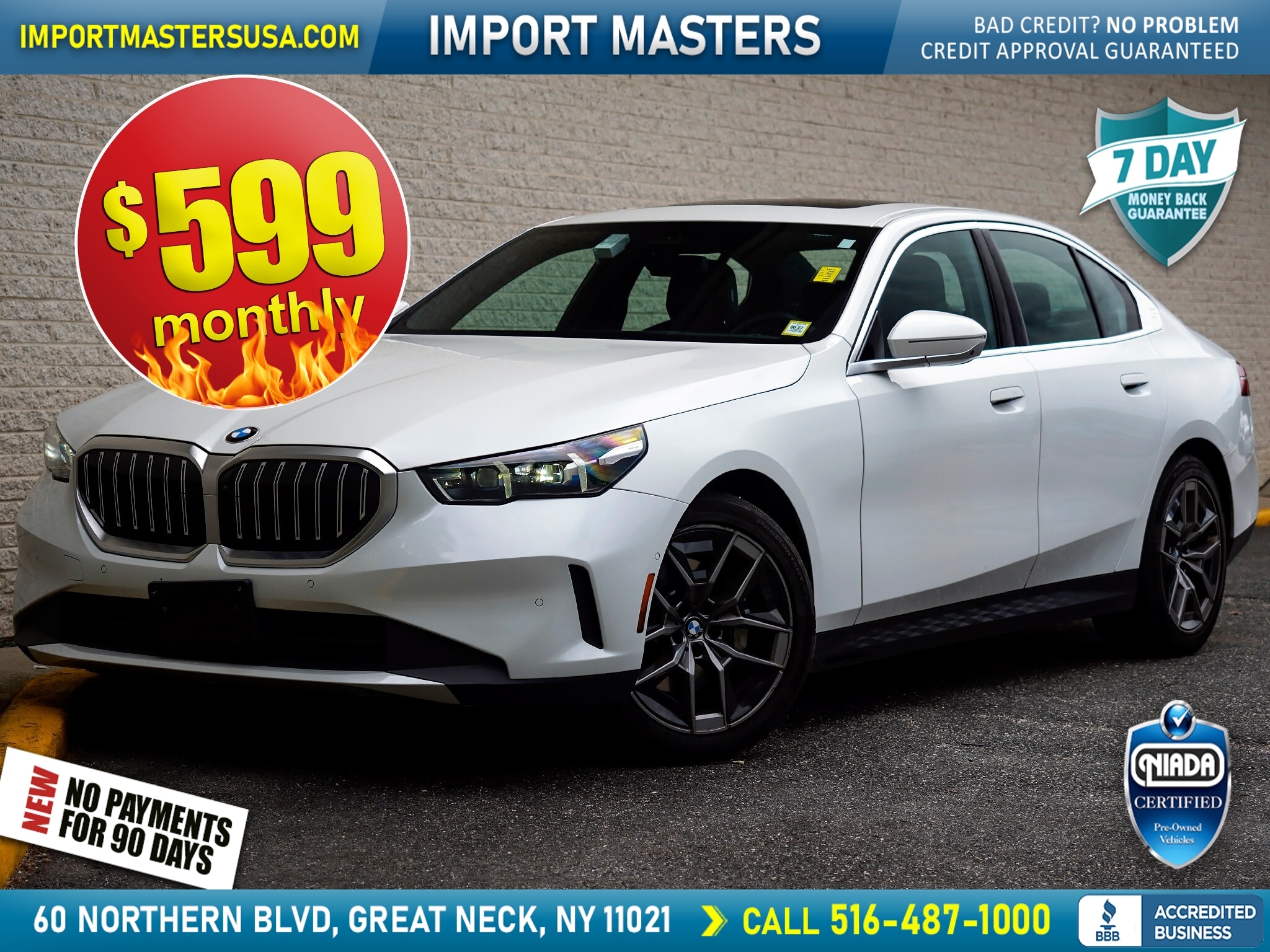 White 2026 BMW 5 Series Sedan All-Wheel Drive 8-Speed Automatic