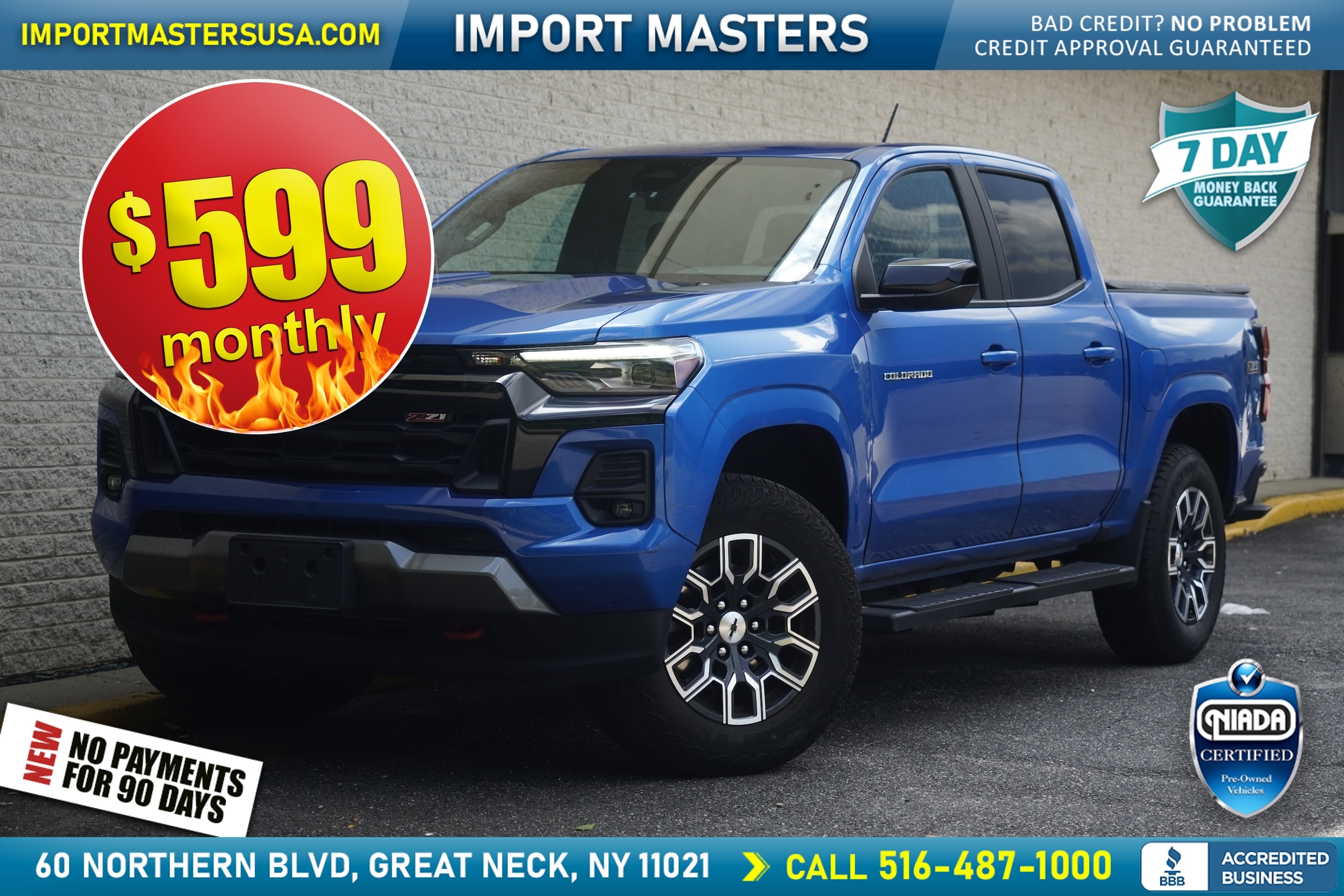 Blue 2023 Chevrolet Colorado Pickup Truck Four-Wheel Drive 8-Speed Automatic