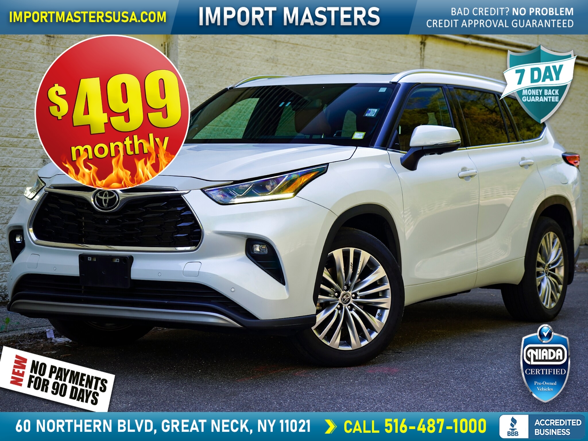 White 2023 Toyota Highlander SUV / Crossover All-Wheel Drive 8-Speed Automatic