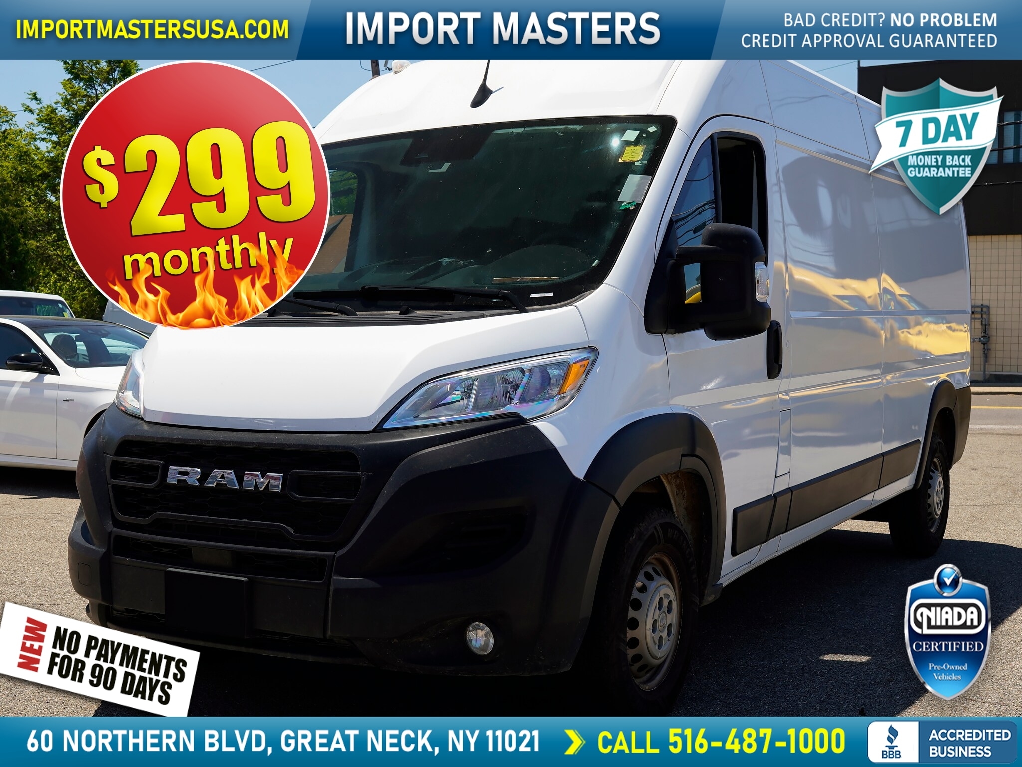 White 2025 RAM ProMaster Van Front-Wheel Drive 9-Speed Automatic