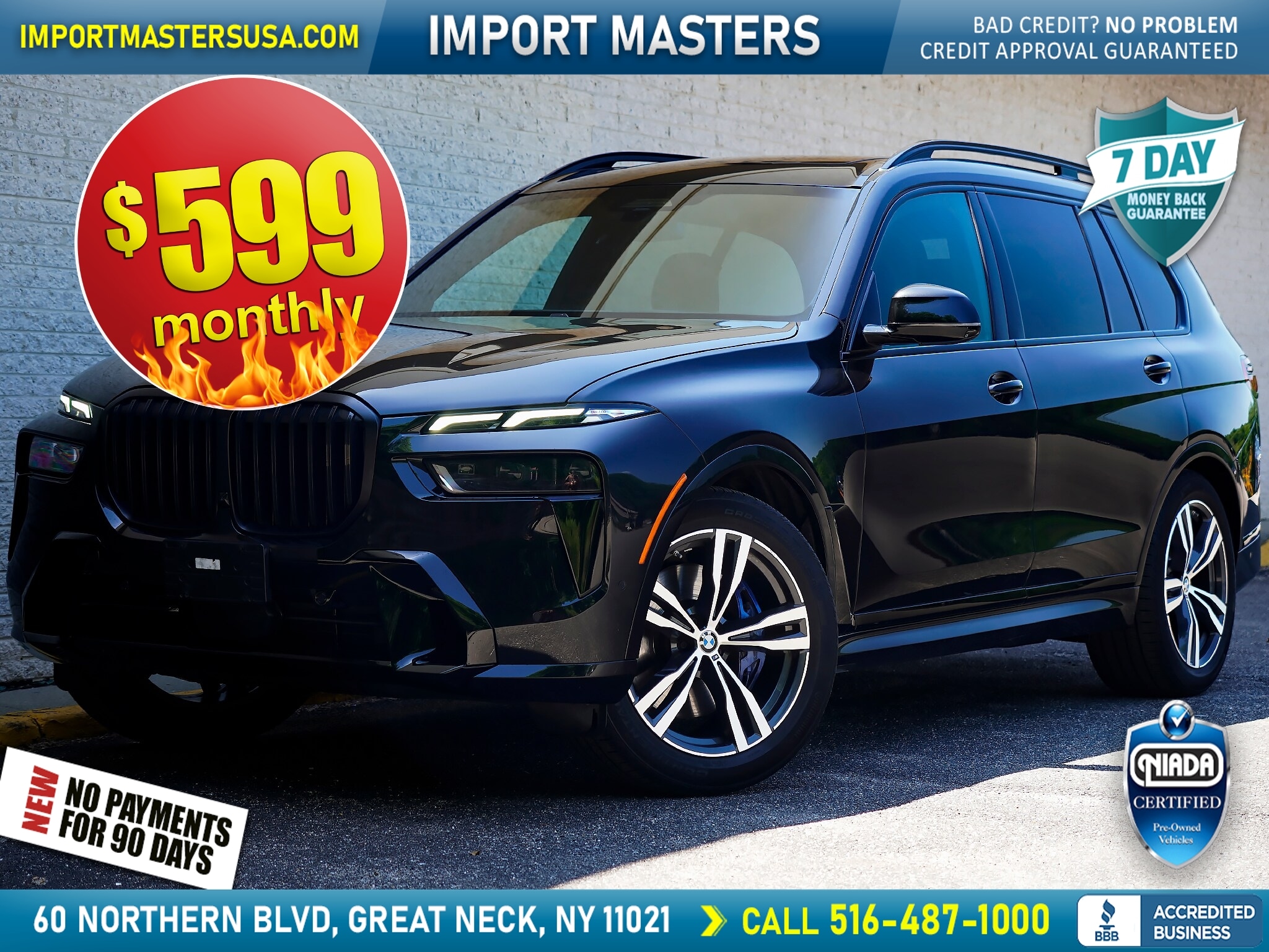 Black 2024 BMW X7 SUV / Crossover All-Wheel Drive 8-Speed Automatic