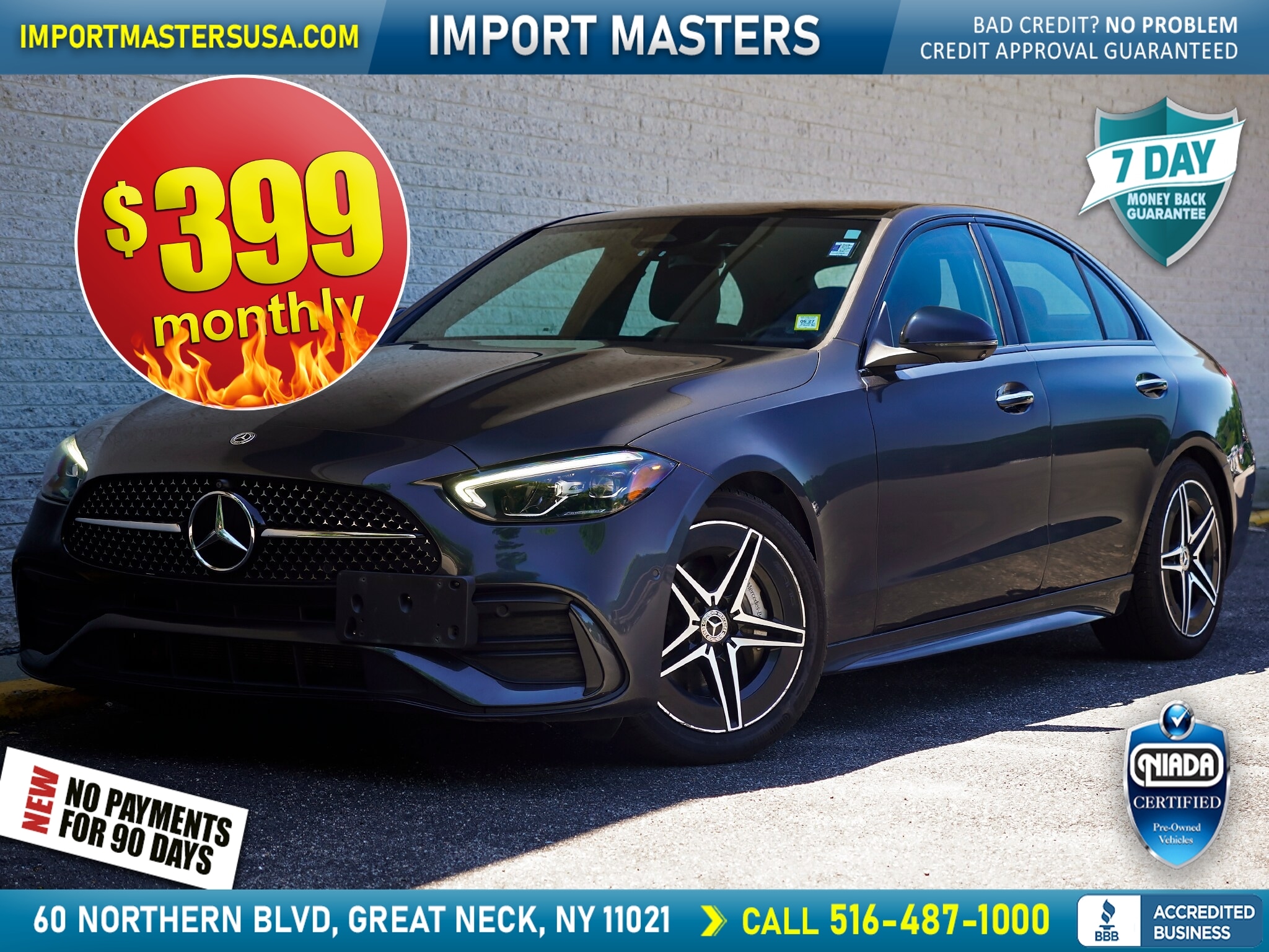 Gray 2022 Mercedes-Benz C-Class Sedan All-Wheel Drive 9-Speed Automatic