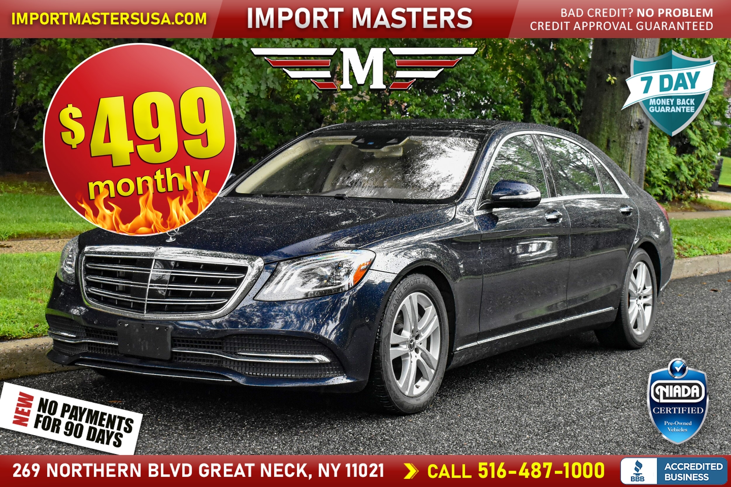 Blue 2020 Mercedes-Benz S-Class Sedan All-Wheel Drive 9-Speed Automatic