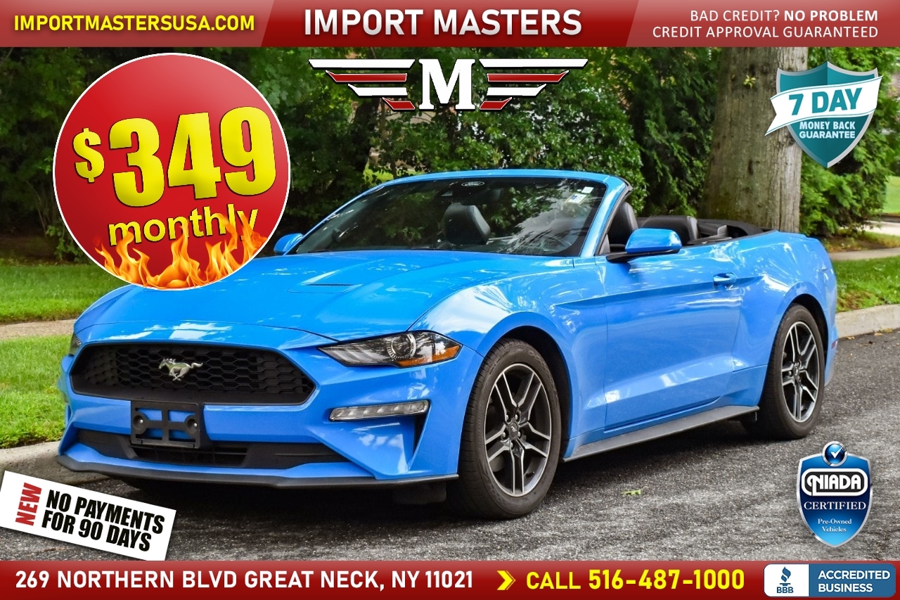 Blue 2022 Ford Mustang Convertible Rear-Wheel Drive 6-Speed Manual