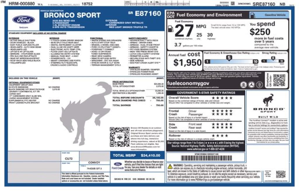 New 2025 Ford Bronco Sport Big Bend SUV