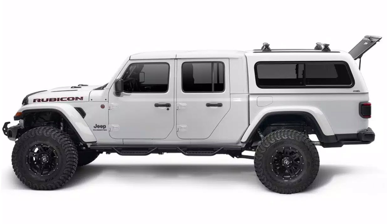 A.R.E. fiberglass truck cap installed on pickup truck in Auburn Maine