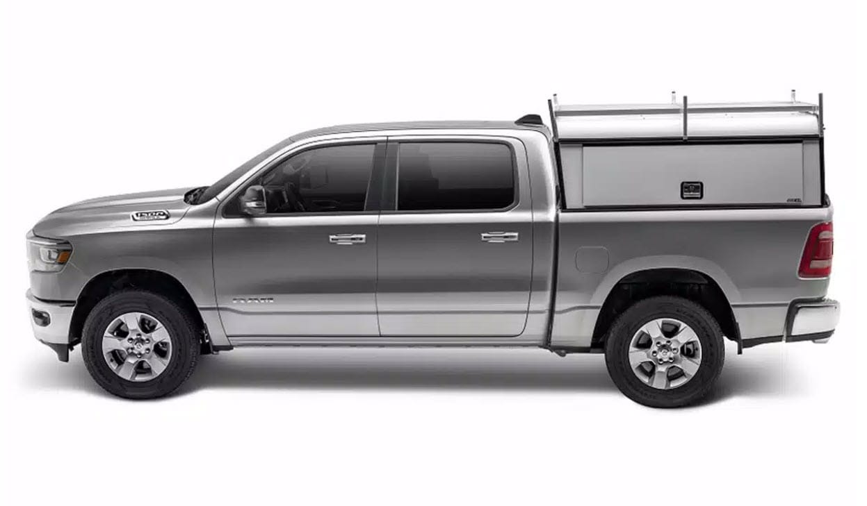 A.R.E. DCU commercial truck cap on work truck in Maine