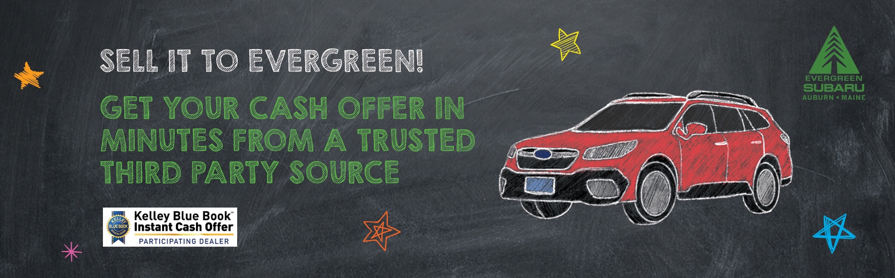 sell your vehicle to Evergreen, Get your offer in minutes from a trusted 3rd party source