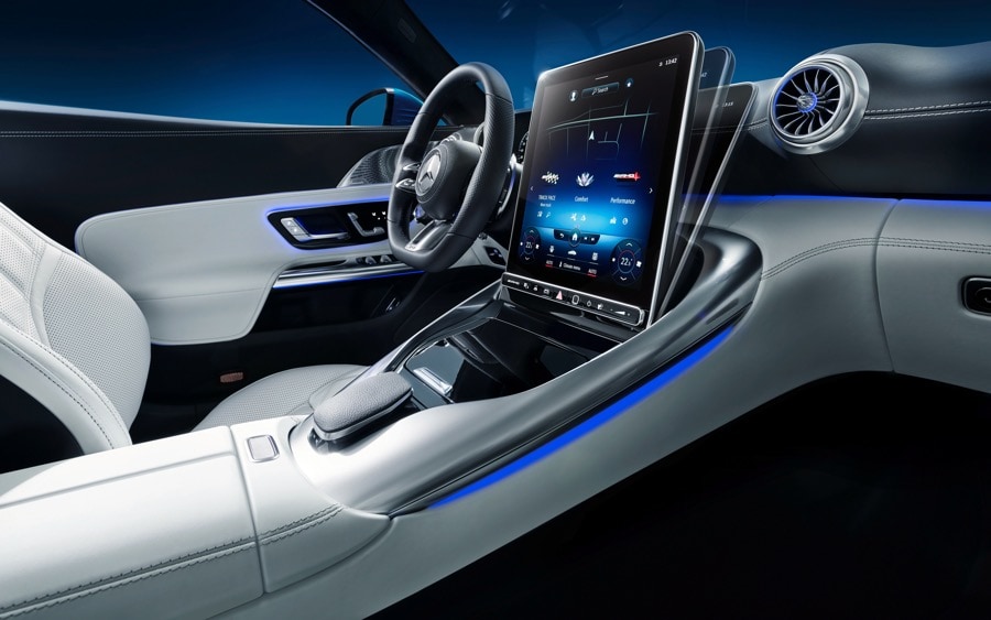 2022 Mercedes-AMG SL Driver Cockpit white blue exterior