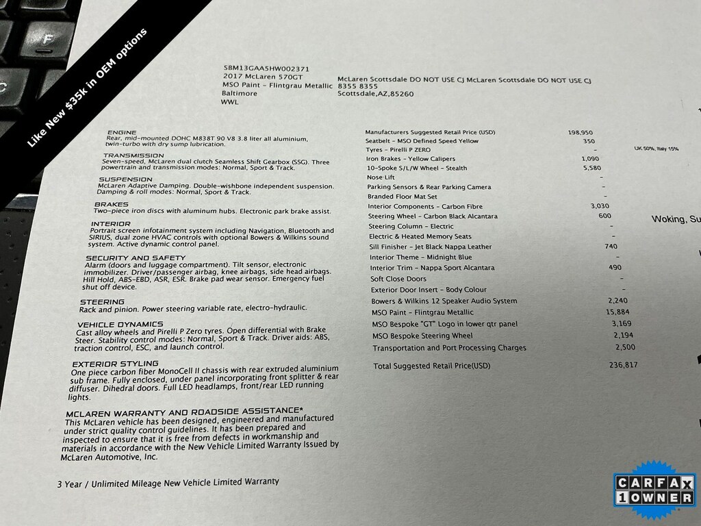 Used 2017 McLaren 570GT MSO Coupe