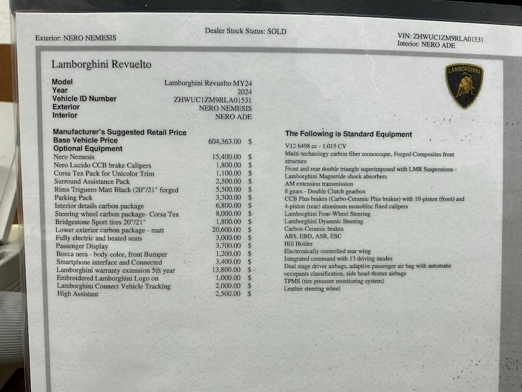 Used 2024 Lamborghini Revuelto Coupe