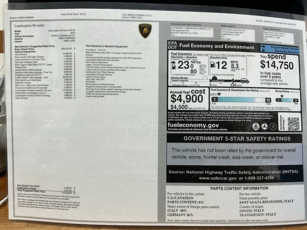 Used 2024 Lamborghini Revuelto Coupe