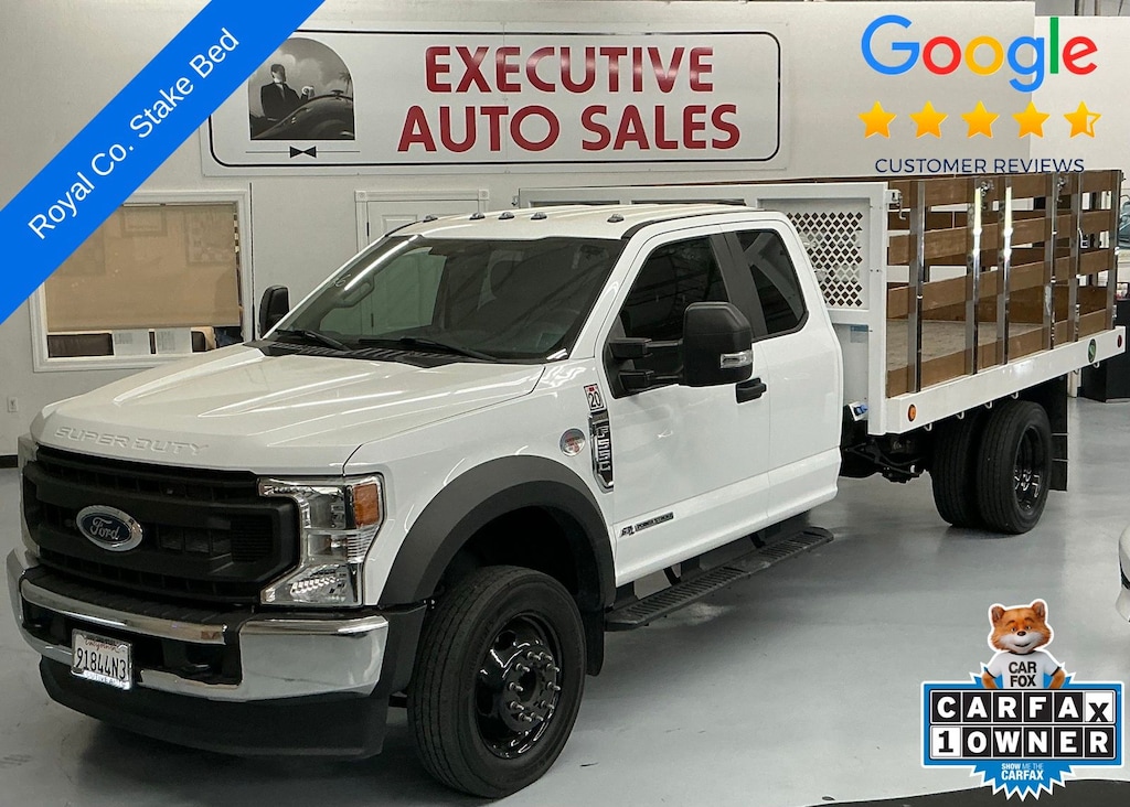 Used 2022 Ford F-550 Chassis XL Stake Bed Dual Rear Wheel Truck Super Cab