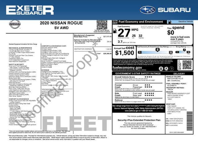 Used 2020 Nissan Rogue SV with VIN KNMAT2MV4LP528374 for sale in Stratham, NH