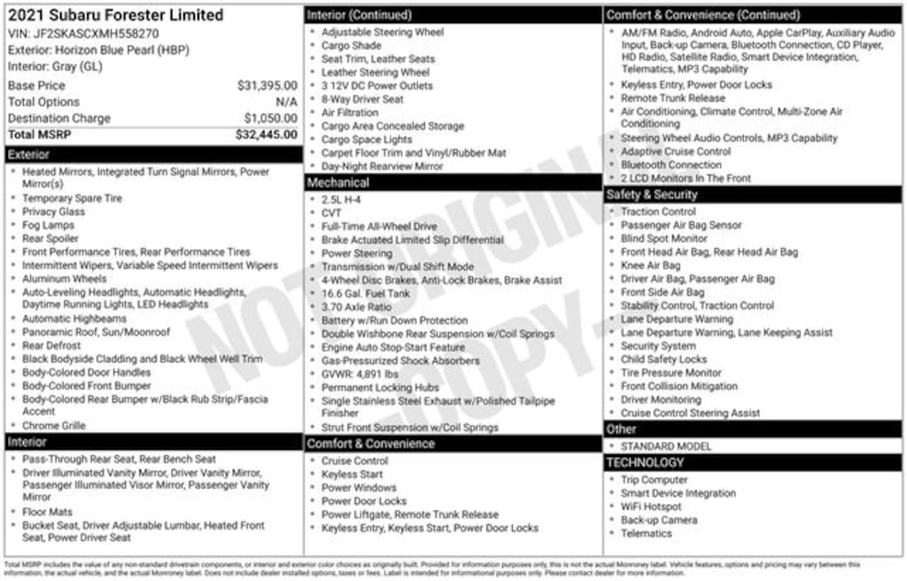 Used 2021 Subaru Forester Limited SUV