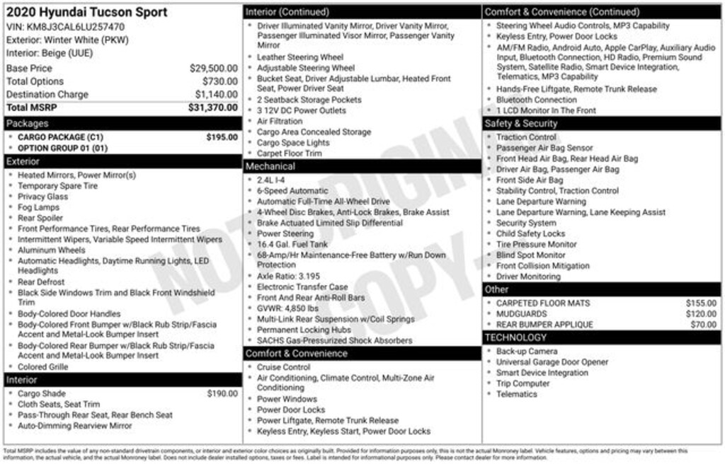 Used 2020 Hyundai Tucson Sport SUV