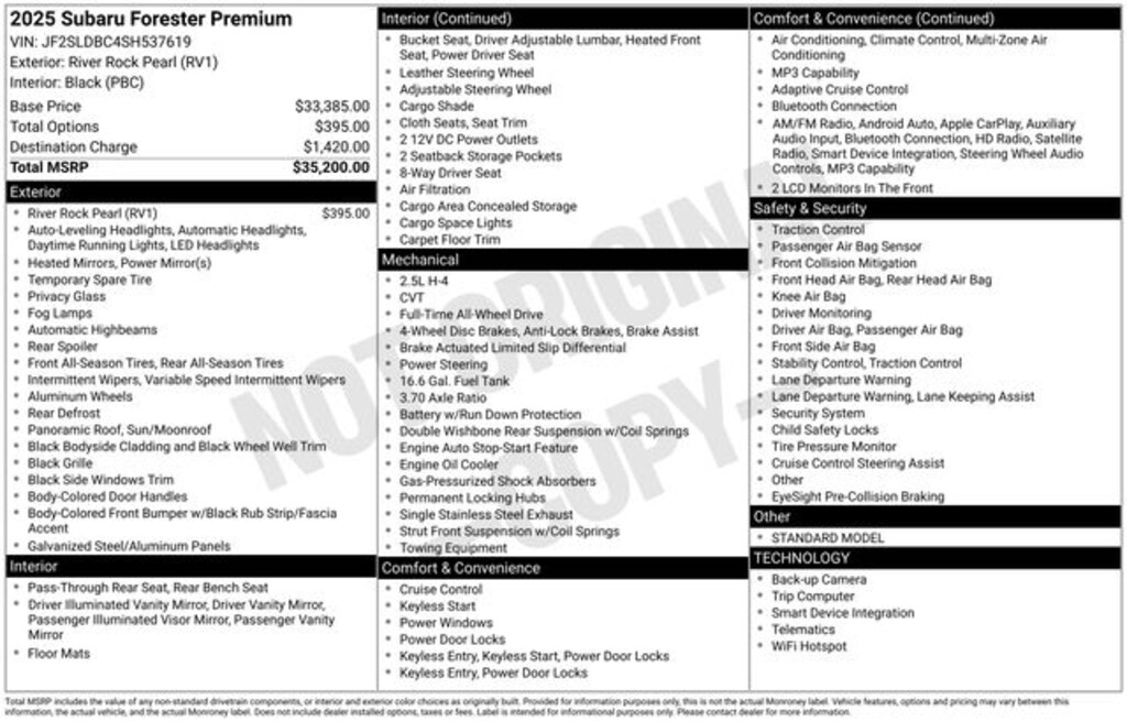 Certified 2025 Subaru Forester Premium SUV