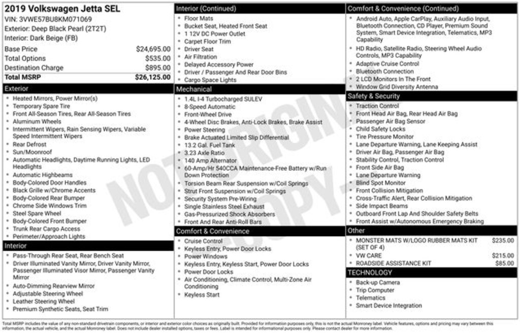 Used 2019 Volkswagen Jetta SEL Sedan