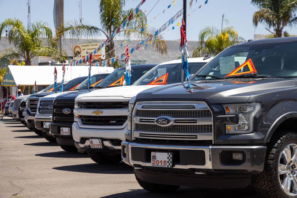 American pickups trucks for sale on a used car lot