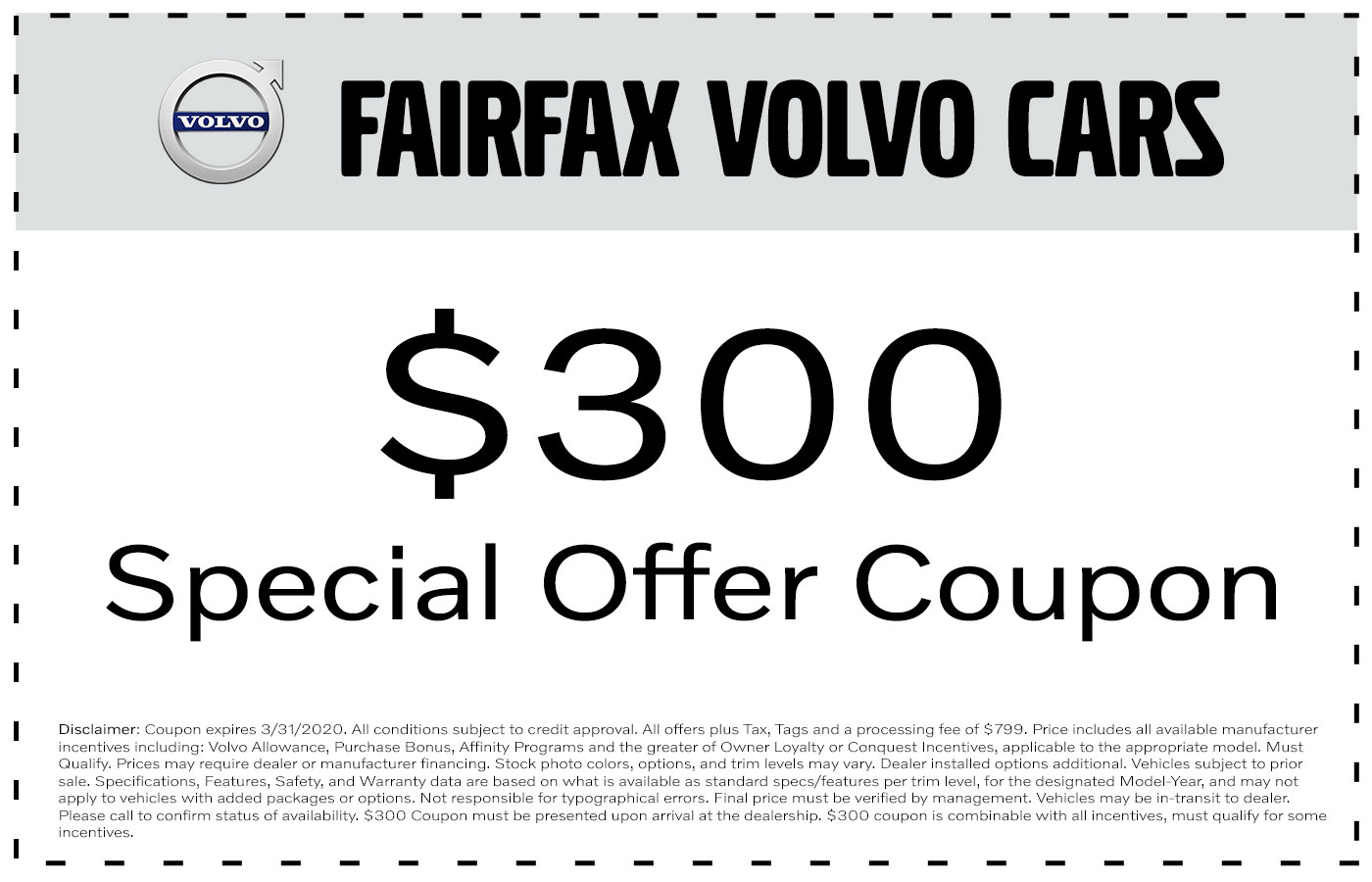 Special Offer Email Coupon Fairfax Volvo Cars