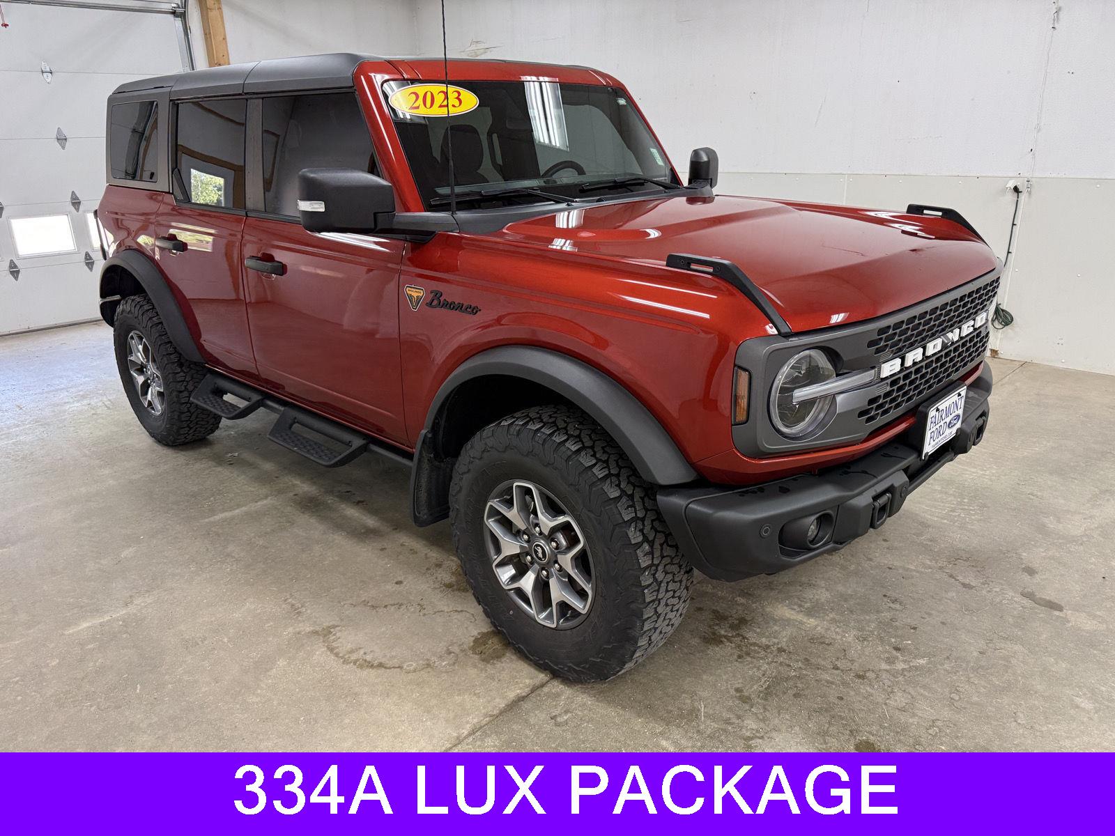 Used 2023 Ford Bronco 4-Door Badlands with VIN 1FMEE5DP6PLB59752 for sale in Fairmont, Minnesota
