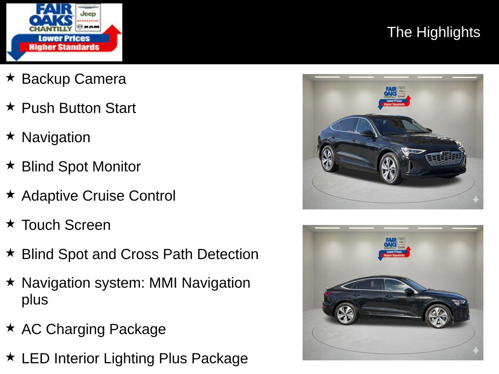 Used 2024 Audi Q8 Sportback e-tron Premium Plus with VIN WA1CAAGE7RB016497 for sale in Chantilly, VA
