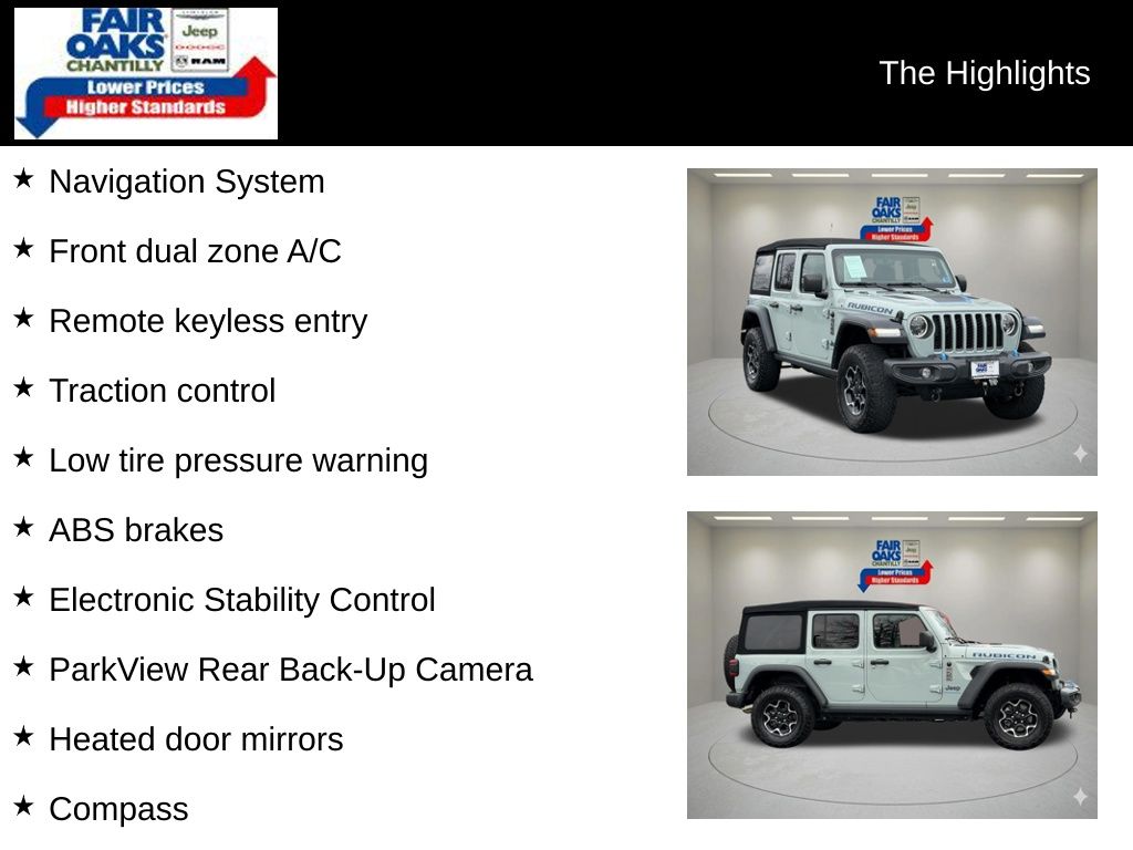 Used 2023 Jeep Wrangler 4xe Rubicon 4XE with VIN 1C4JJXR65PW538847 for sale in Chantilly, VA