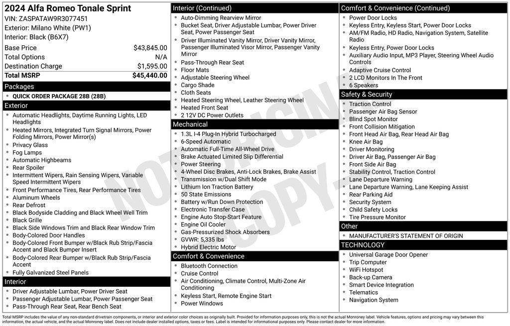 2024 Alfa Romeo Tonale Sprint