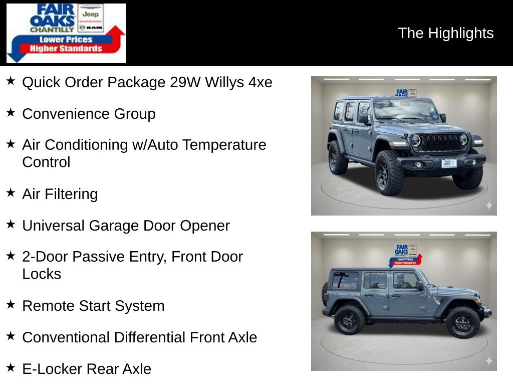 Used 2025 Jeep Wrangler 4xe Willys 4XE with VIN 1C4RJXN65SW585801 for sale in Chantilly, VA