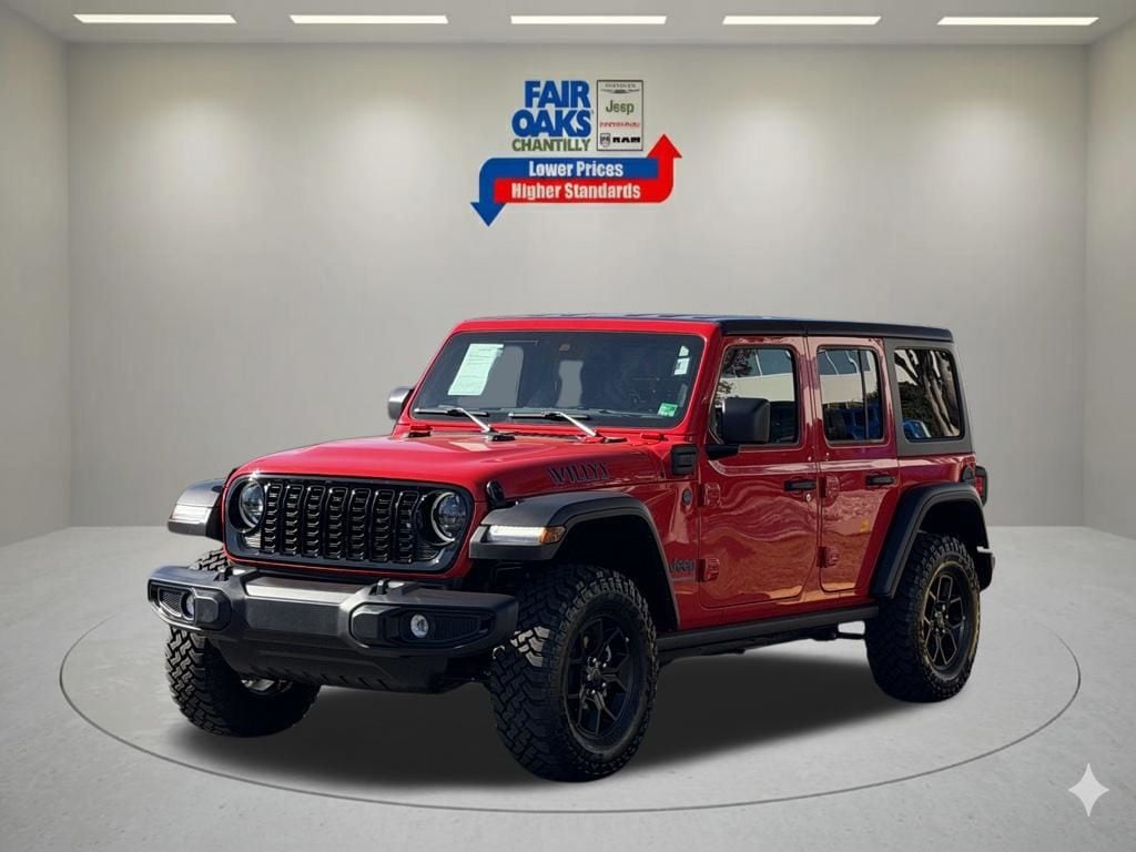Certified 2025 Jeep Wrangler 4xe Willys 4XE with VIN 1C4RJXN68SW583525 for sale in Chantilly, VA