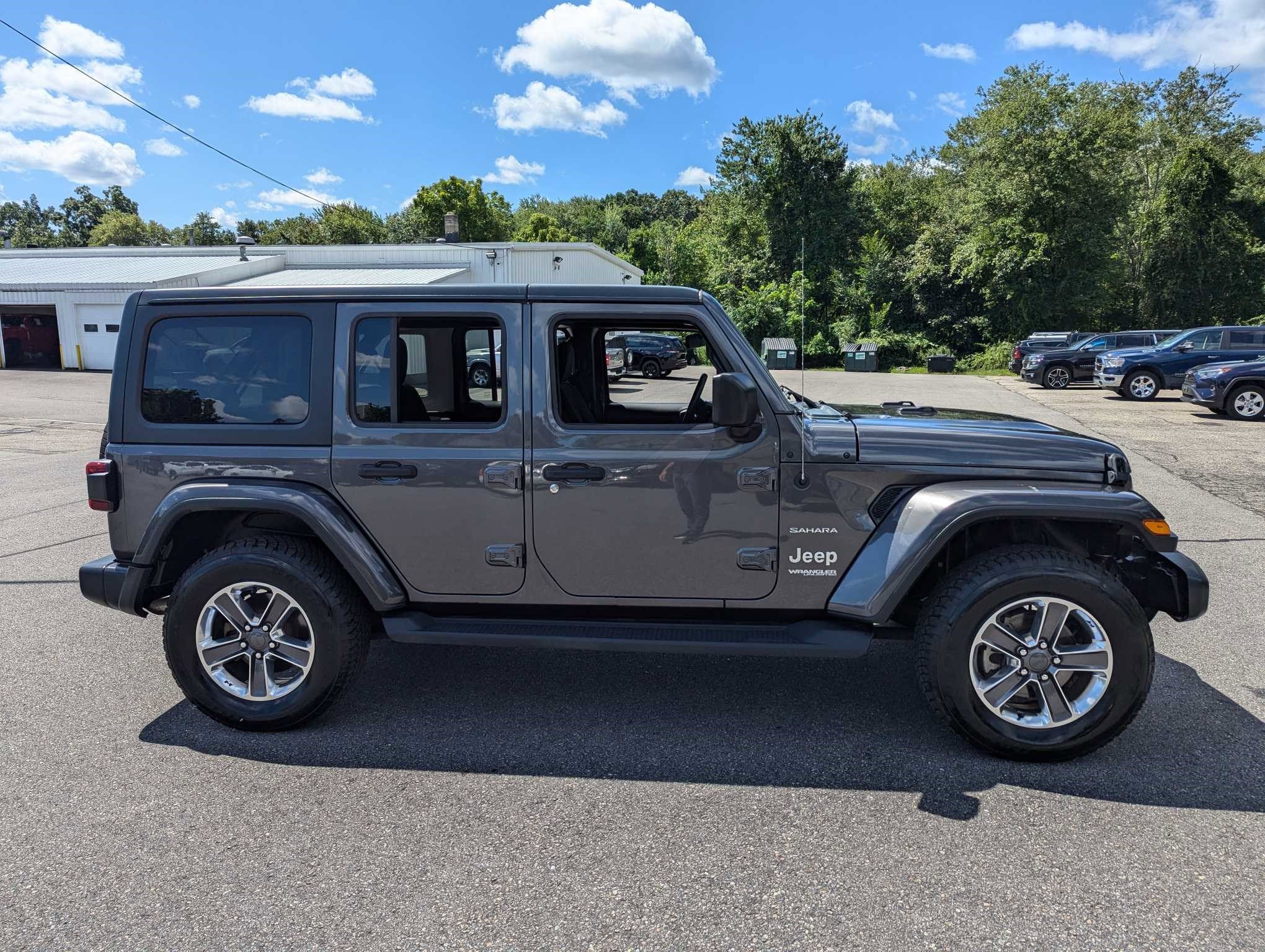 Used 2021 Jeep Wrangler Unlimited Sahara with VIN 1C4HJXEN6MW518775 for sale in Norwich, CT