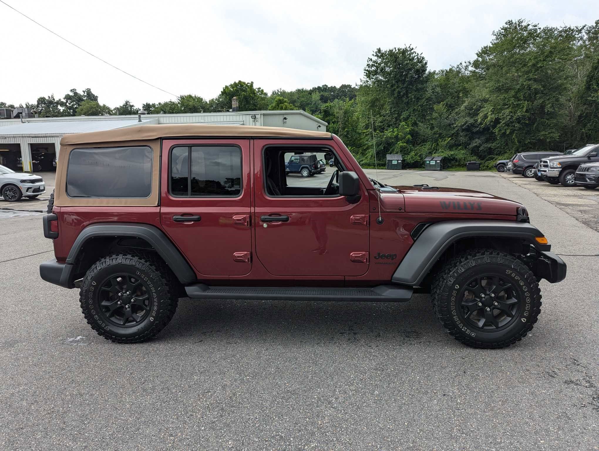 Used 2021 Jeep Wrangler Unlimited Willys with VIN 1C4HJXDN9MW646865 for sale in Norwich, CT