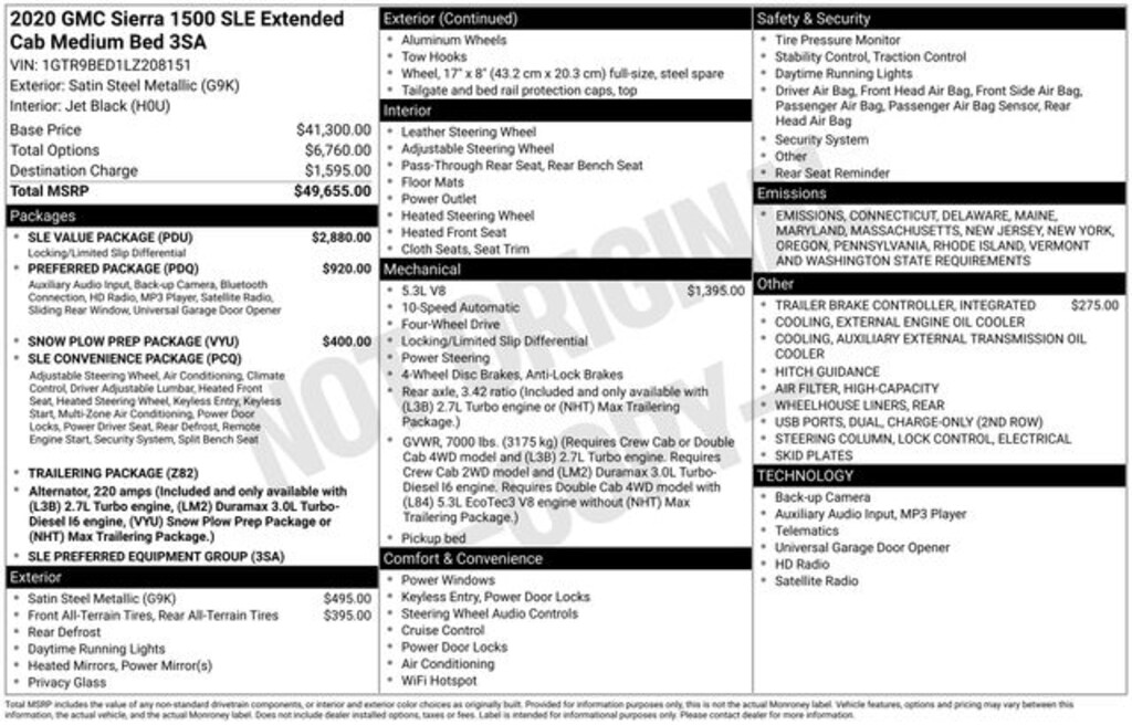 Used 2020 GMC Sierra 1500 SLE Truck