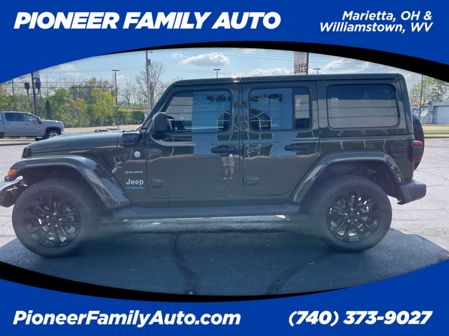 Used 2021 Jeep Wrangler Unlimited Sahara 4XE with VIN 1C4JJXP67MW745545 for sale in Marietta, OH