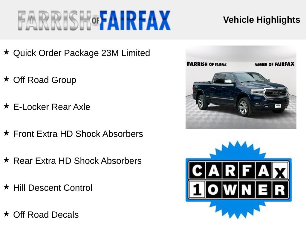 Certified 2020 RAM Ram 1500 Pickup Limited with VIN 1C6RRFPG4LN294441 for sale in Fairfax, VA