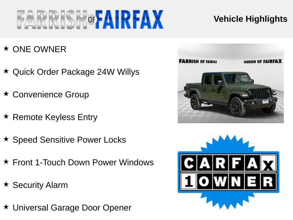 Used 2021 Jeep Gladiator WILLYS with VIN 1C6HJTAGXML581970 for sale in Fairfax, VA