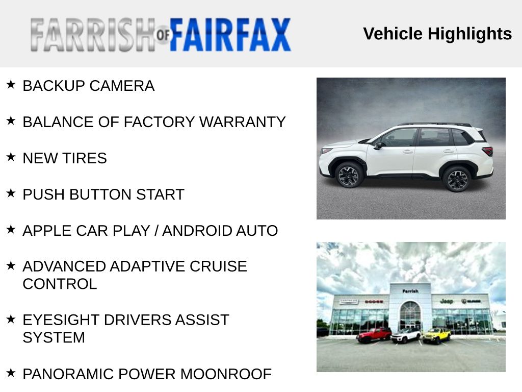 Certified 2025 Subaru Forester Premium with VIN JF2SLDDC0SH490232 for sale in Fairfax, VA