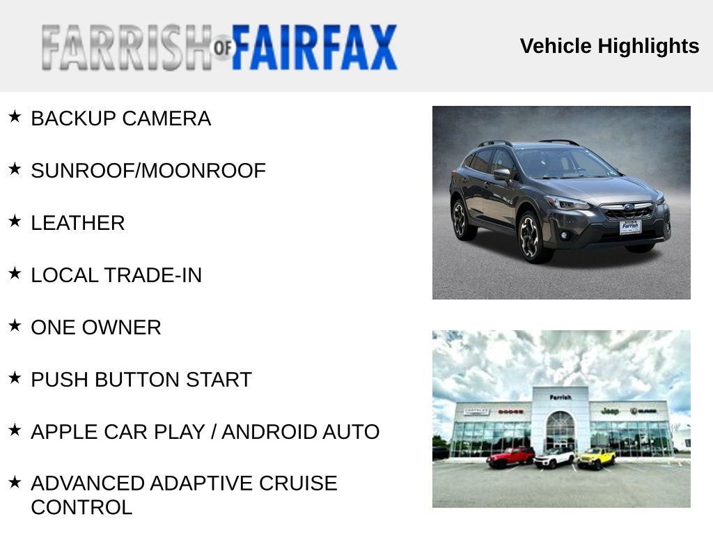 Used 2021 Subaru Crosstrek Limited with VIN JF2GTHMC6M8367616 for sale in Fairfax, VA