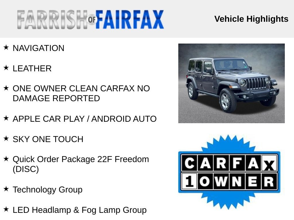 Used 2021 Jeep Wrangler Unlimited Freedom Edition SKY ONE Touch SUV