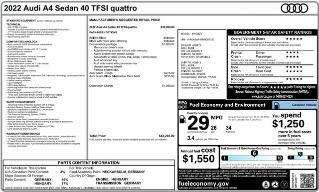 2022 Audi A4 Premium's photo