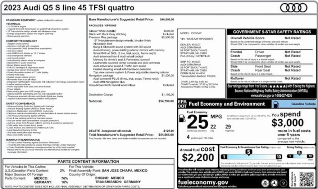 Used 2023 Audi Q5 45 S line Premium SUV